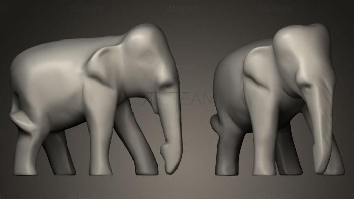 3D model elephant carved (STL)